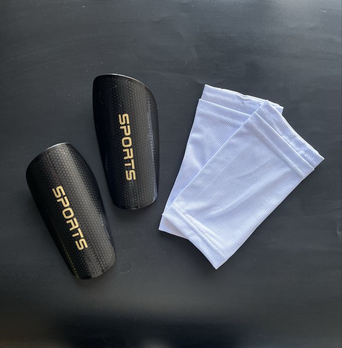 Комплект 2в1 футбольні щитки з тримачами футбольные щитки захист