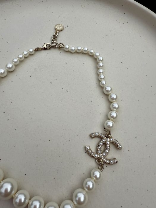 Naszyjnik kolor zloty sztuczne perly perelki premium