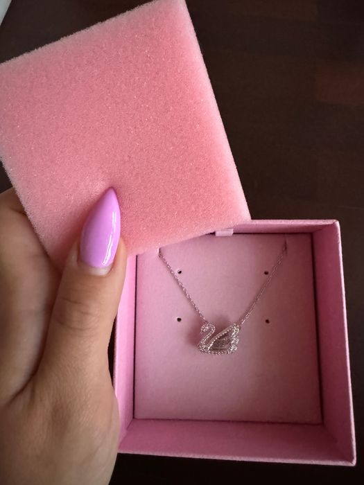 Colar Swan Cisne, Branco, Swarovski