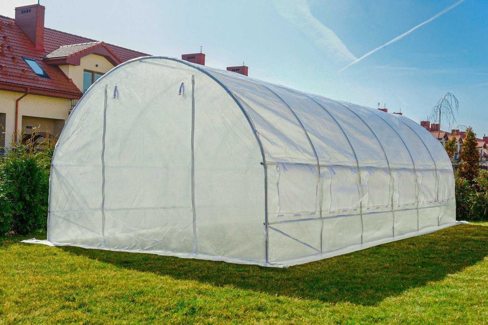 SZKLARNIA ogrodowa TUNEL foliowy 6x3x2m WZMOCNIONA FOLIA Biała