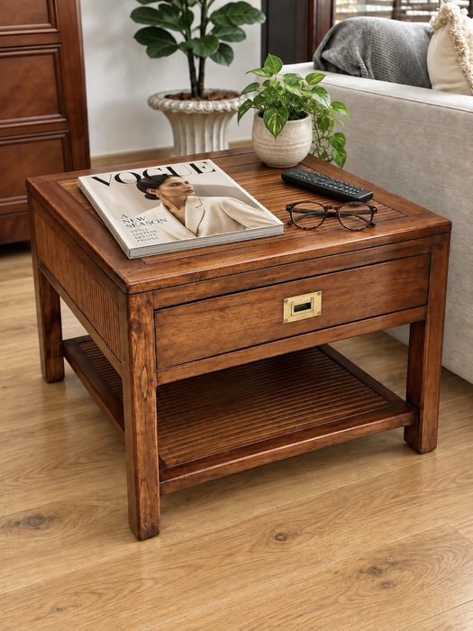mesa centro apoio movel aparador sala teca bambu oriental rustica