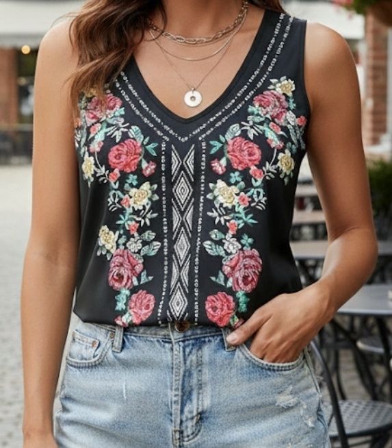 Bluzka nowa kwiaty Vintage