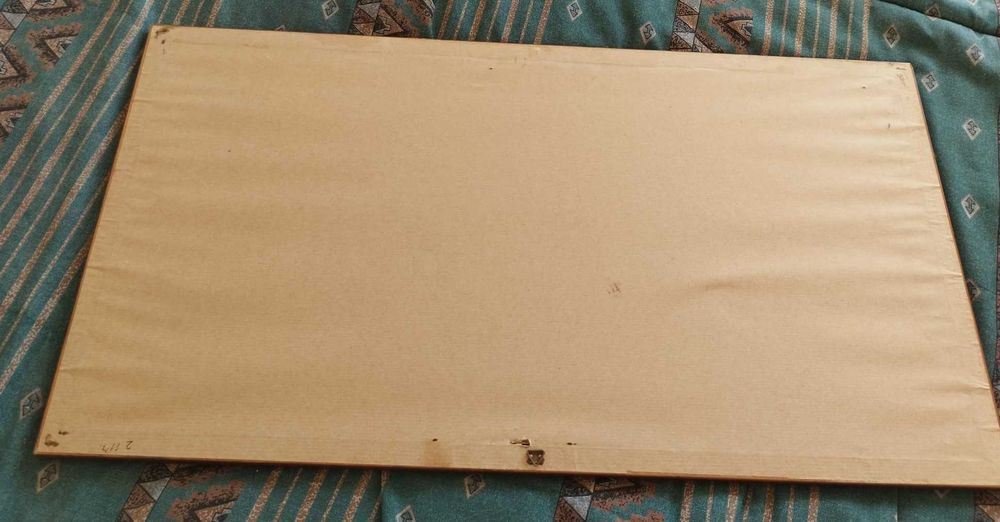 Quadro retangular, com flores e frutos