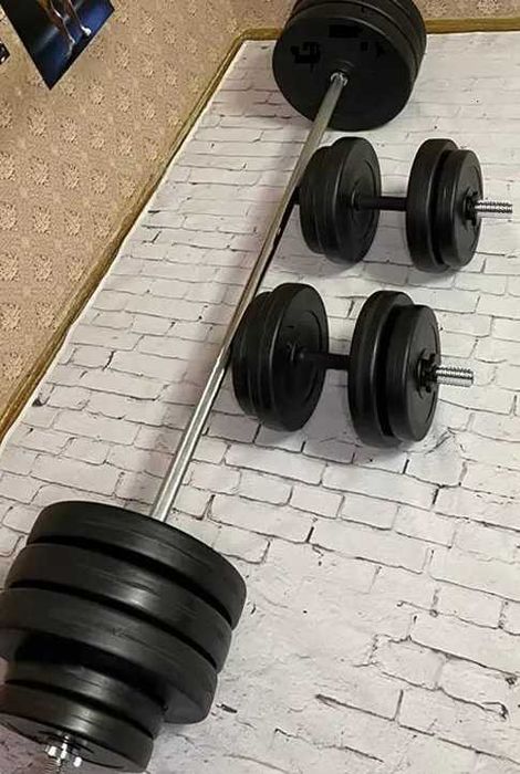 Набір штанга та гантелі 52 кг