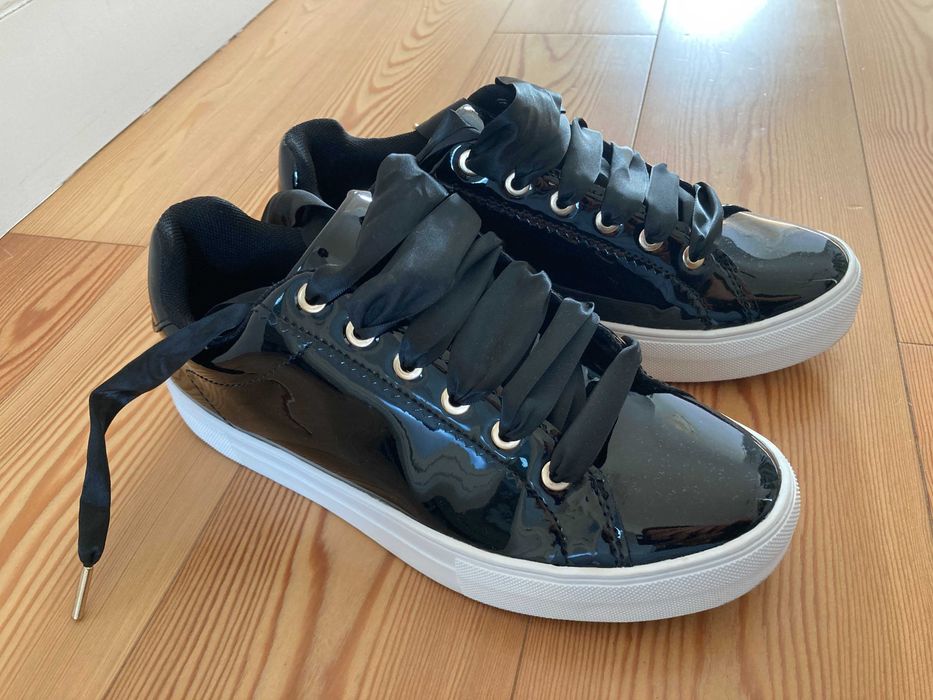 Ténis pretos verniz La Redoute senhora 38-39 - como novos