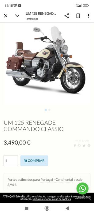 Mota UM 125 Renegade Commando Classic Canelas • OLX.pt