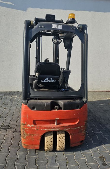 Wózek widlowy Linde E14 Evo, triplex, wolny skok, elektryk, wysokie podnoszenie, sadowniczy