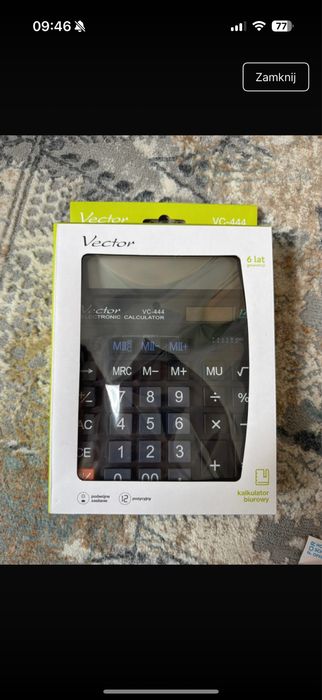 Kalkulator vector nowy duzy wyswietlacz