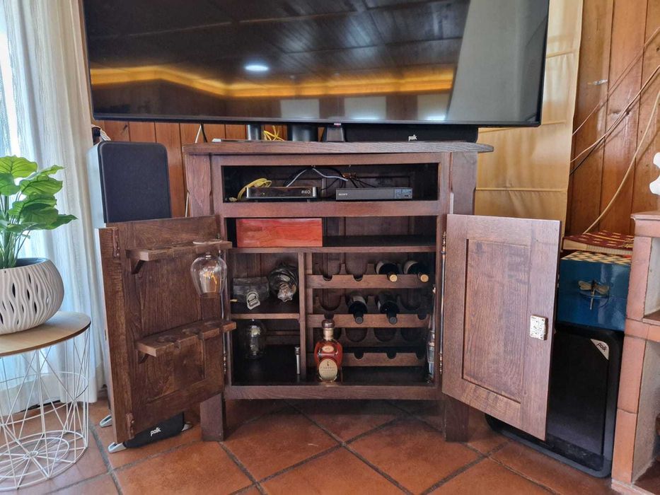 Conjunto de mobiliário de sala rústico