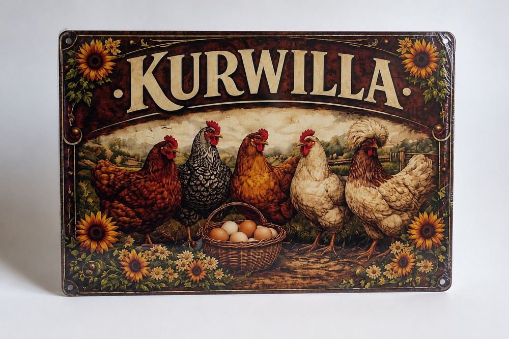 Tabliczka ozdobna „KURWILLA” 30x20 cm – oryginalny wzór