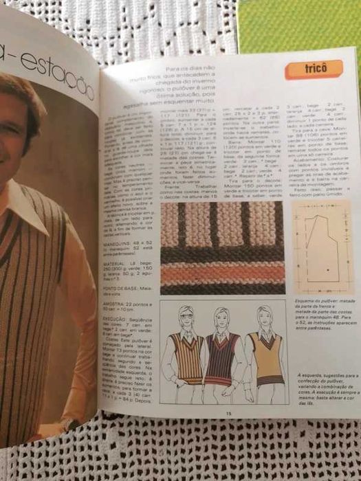 2 livros lãs e linhas croche tricô tapeçaria costura Capa dura
