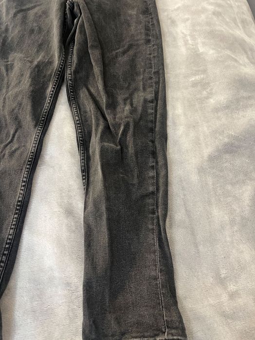 Czarne / szare spodnie / jeansy / dżinsy loose mam jeans | H&M