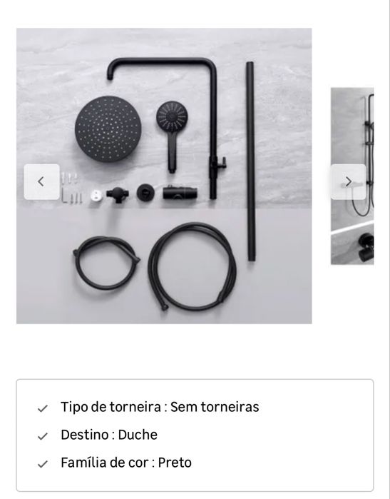 Sistema de Duche Cecipa Max Preto