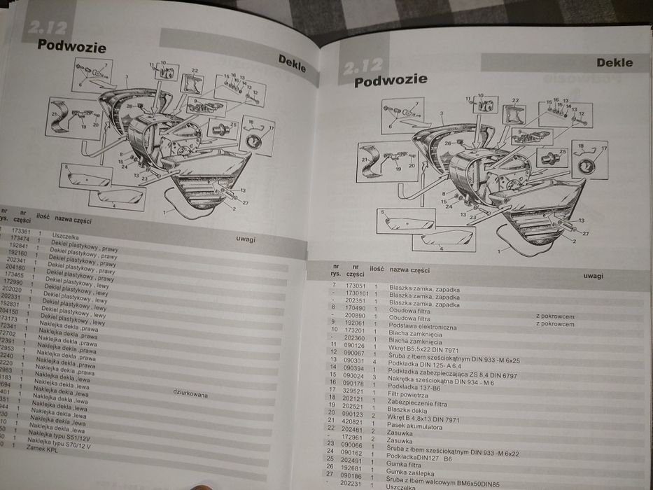Instrukcja obsługi katalog części rama silnik Simson s51
