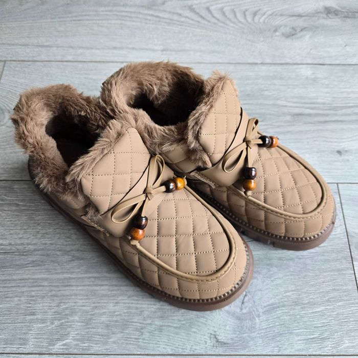 Теплі черевички, шкірзамінник, 25,5 см