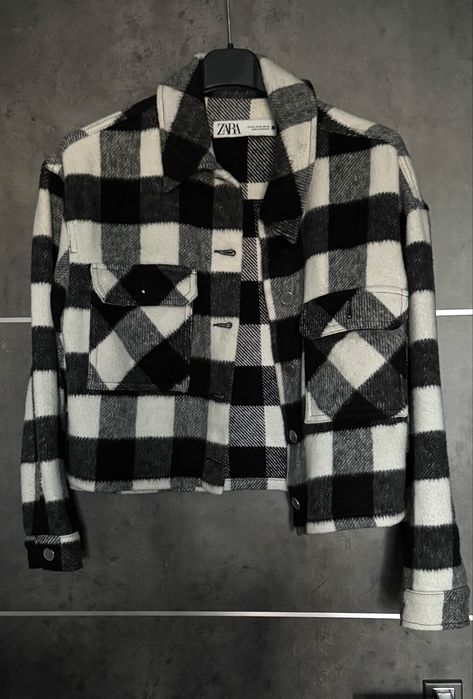 czarno biała kurtka damska typu cropp zara XS 34 bez wad