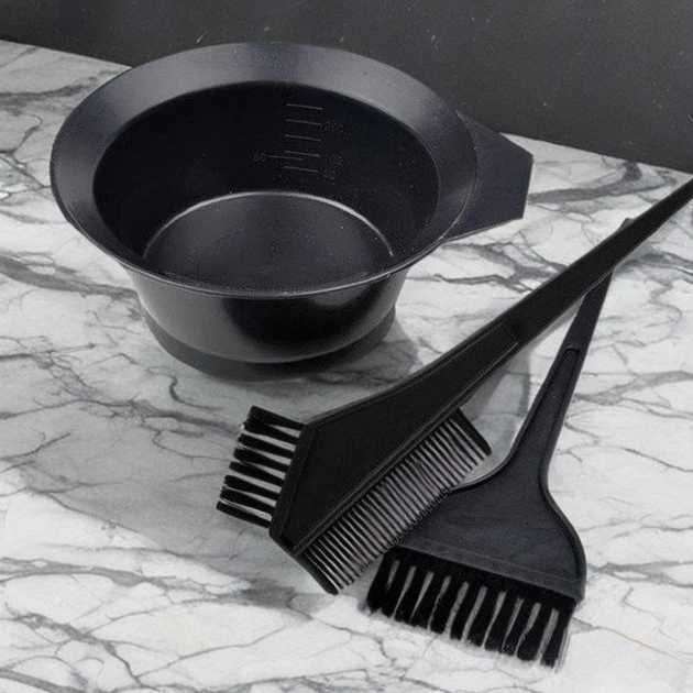 Набір для фарбування волосся 3 в 1 (миска, кисті, гребінець)