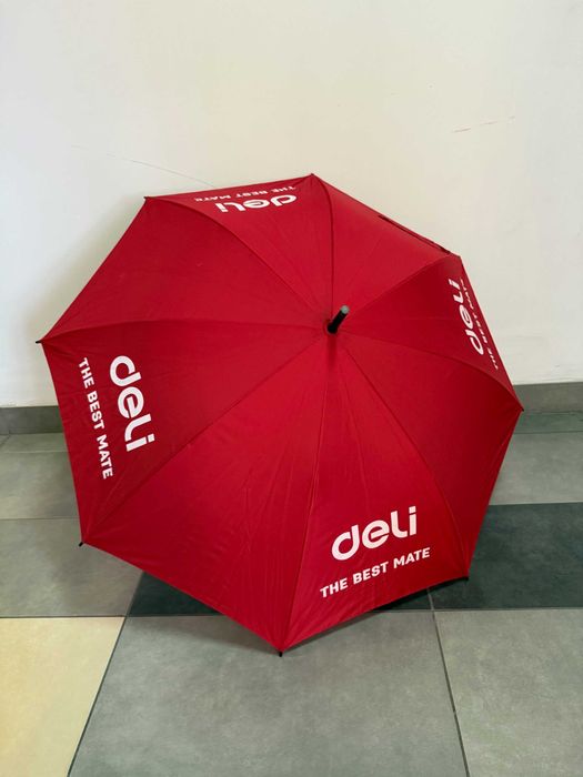 Parasol czerwony, śr. 100 cm, półautomat, nowy