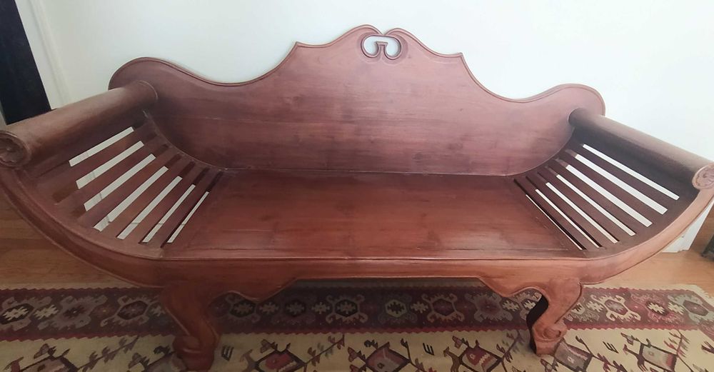 Canapé em madeira maciça de cerejeira 3 lugares64729948974723120