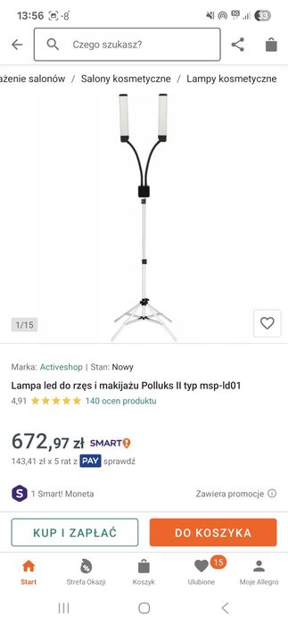 Lampa led do rzęs i makijażu Polluks typ msp-ld01