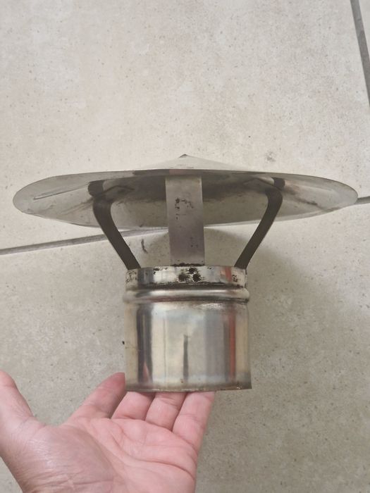 Topo em inox para chaminé e abraçadeira 80mm