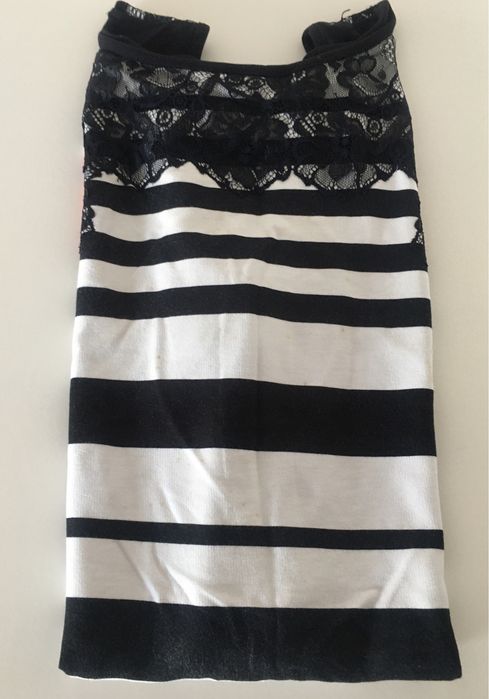 Vestido de riscas em algodao Promod