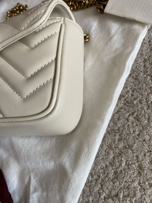Gucci Marmont super mini biała ideał