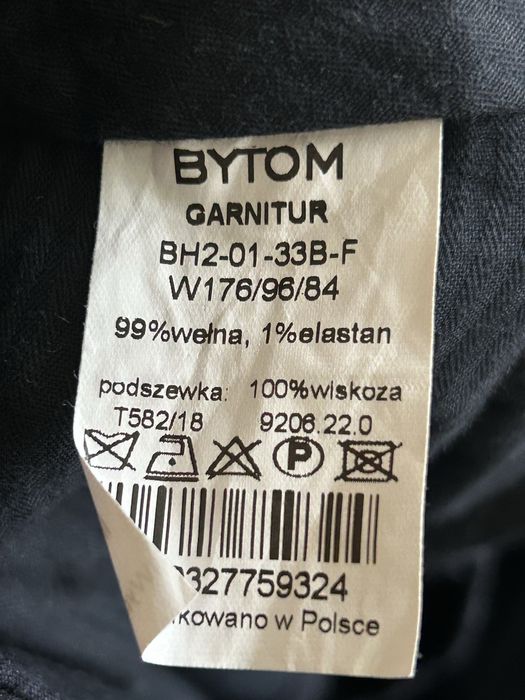 Garnitur granatowy wełniany BYTOM