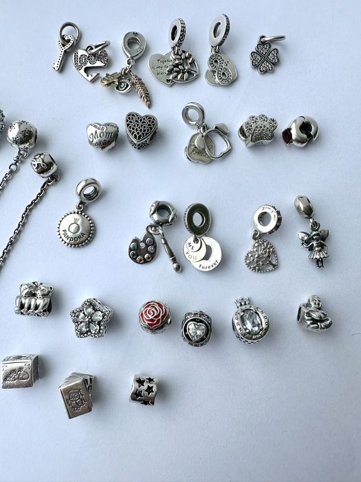 Браслет Pandora,  шармы пандора, серебро, золото, Pandora оригинал