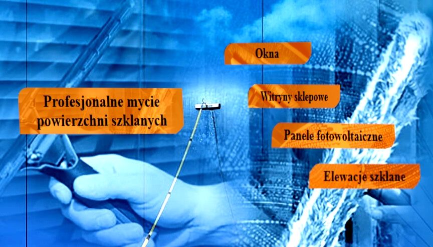 Mycie okien, paneli fotowoltaicznych,