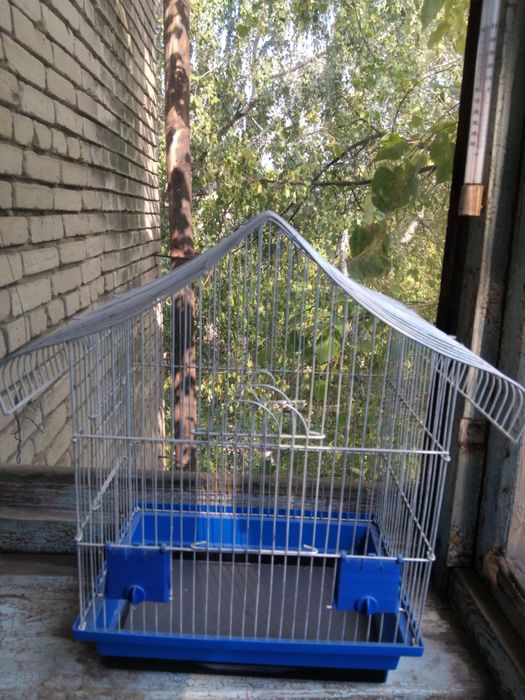 Клетка для попугаев с принадлежности.