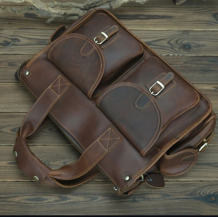 Чоловічий шкіряний портфель Crazy Hors