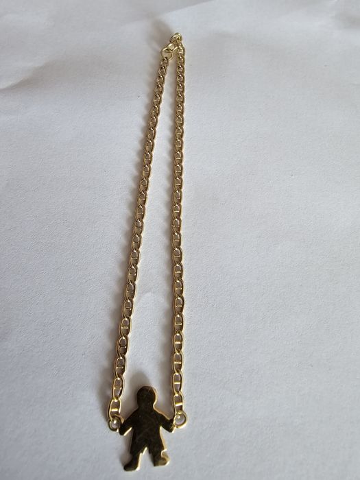 Pulseira ouro 18k com boneco