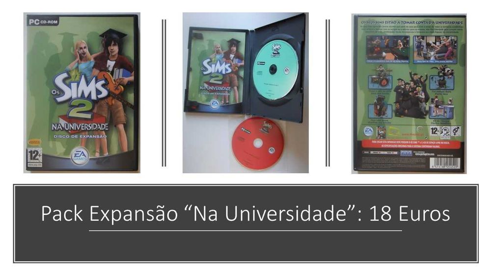 Jogo PC/CD-ROM "Os Sims 2" 4 CD com 6 Packs Expansão - Em Português