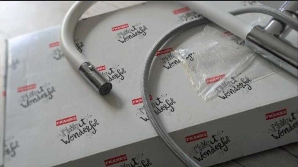 Bateria kuchenna FRANKE EVO chrom biała WYCIĄGANA WYLEWKA