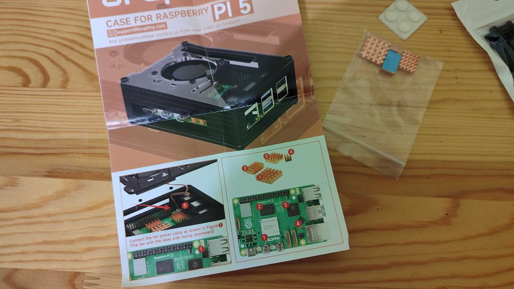 Корпус Bruphny для Raspberry Pi 5 с вентилятором и медными радиаторами