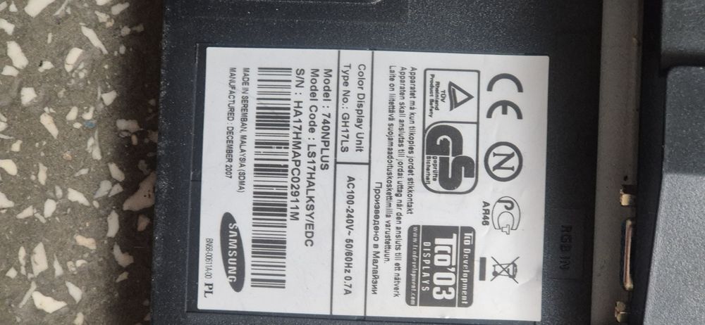 Monitor Samsung 740N Plus