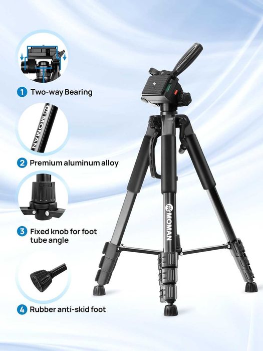 MOMAN TP59F Statyw Tripod do aparatu Canon Nikon sony 150cm aluminiowy