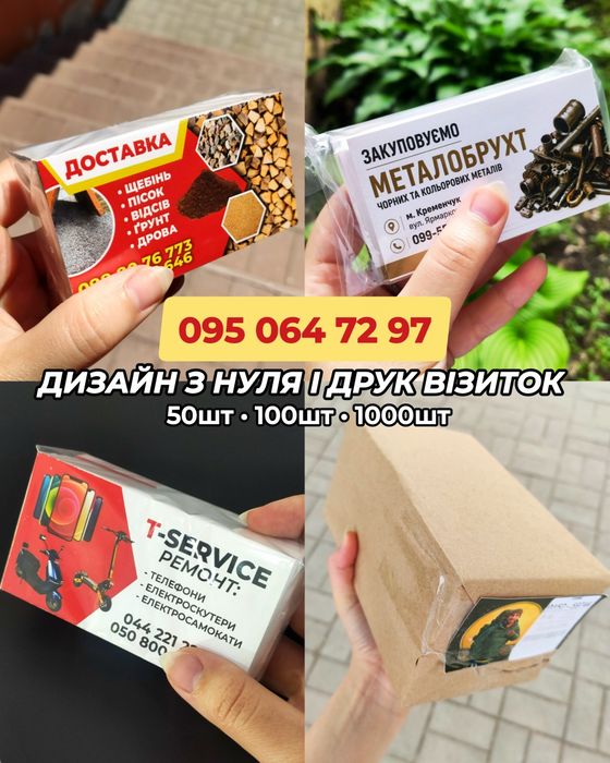 Дизайн і друк візиток, поліграфія, візитки, банери