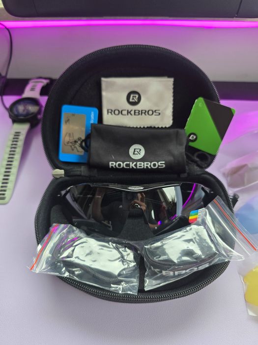 Nowe Okulary Zestaw Rockbros UV400 polaryzacja + soczewki / rowerowe