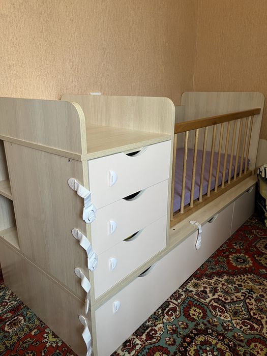 Дитяче ліжко трансформер 3в1 + ортопедичний матрац