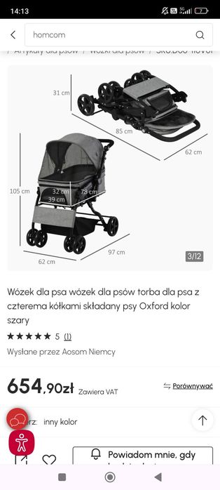 Sprzedam wózek dla pieska