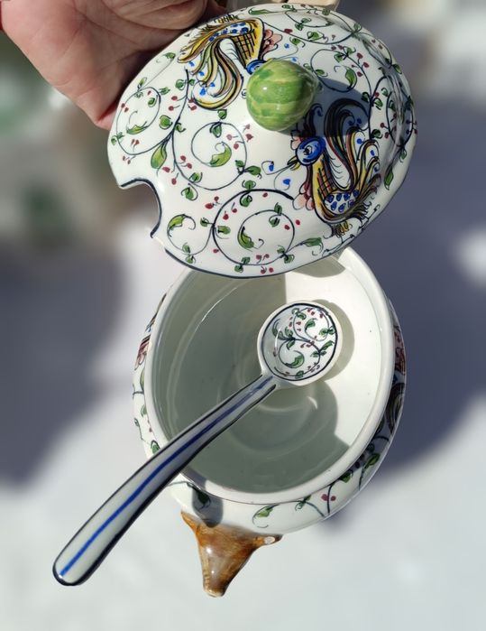 Molheira/mostardeira faiança portuguesa,Outeiro-Águeda, pintada à mão