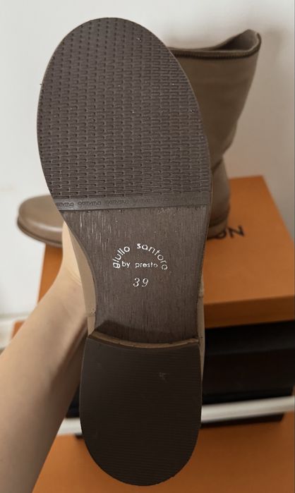 Botki Giulio Santoro skóra naturalna licowa glamour 39 cekiny