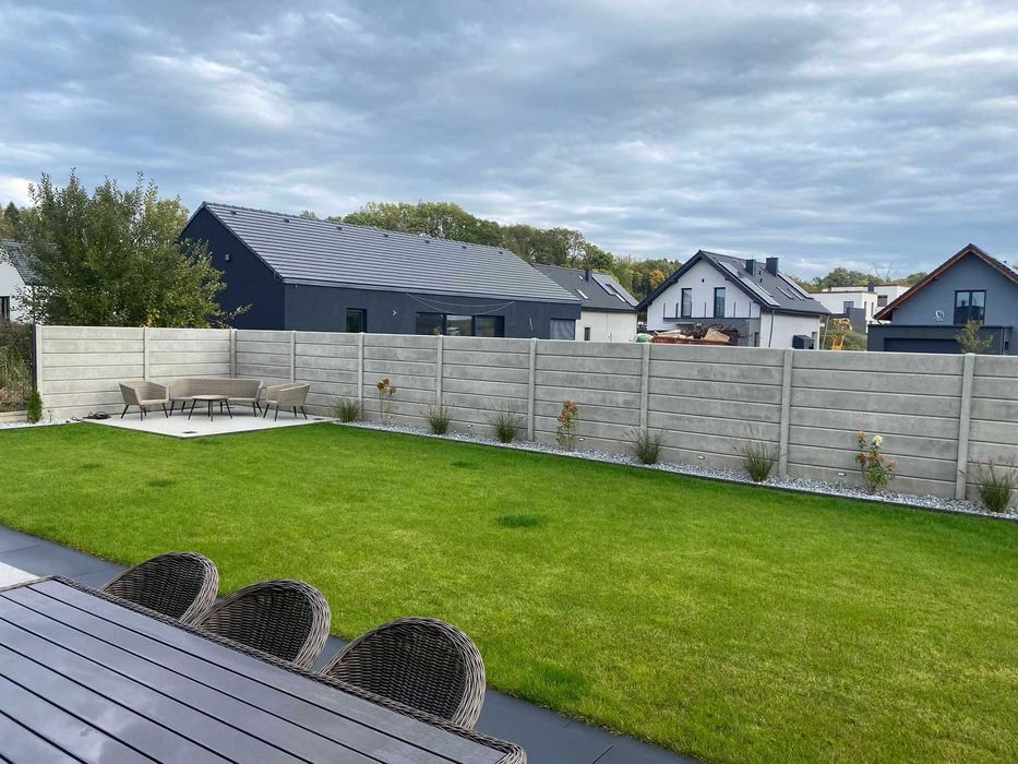 Ogrodzenie betonowe, płyta Palisadowa, podmurówka, słupki Drewbet