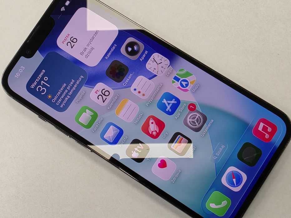 iPhone 13 PRO 256GB Dual SIM (SIM + eSIM)/ Graphite/ Grade B/ BAT 95% używana/ GW6 MSC/ + ładowarka