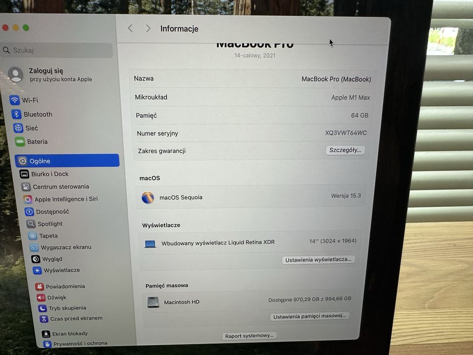 Apple MacBook Pro 14 A2442 M1 max 64gb 1tb ssd wideo foro fv23 A+