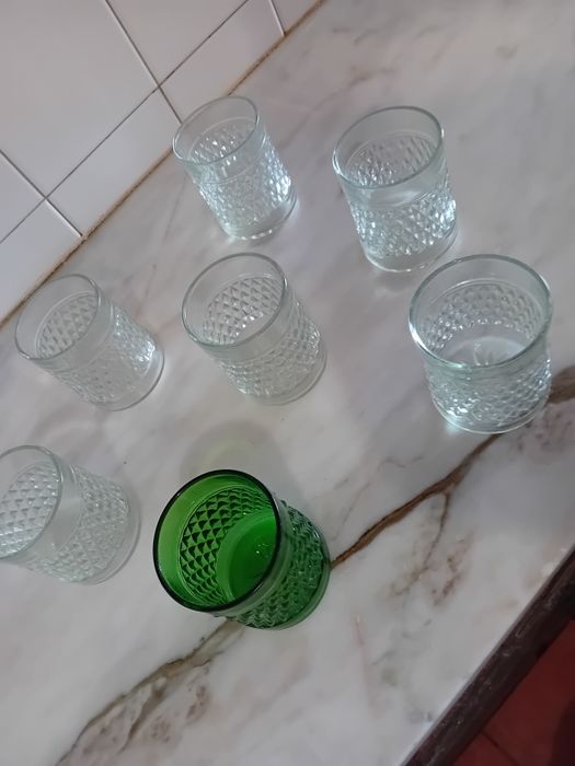 Conjunto de 6 Copos Antigos Vidro