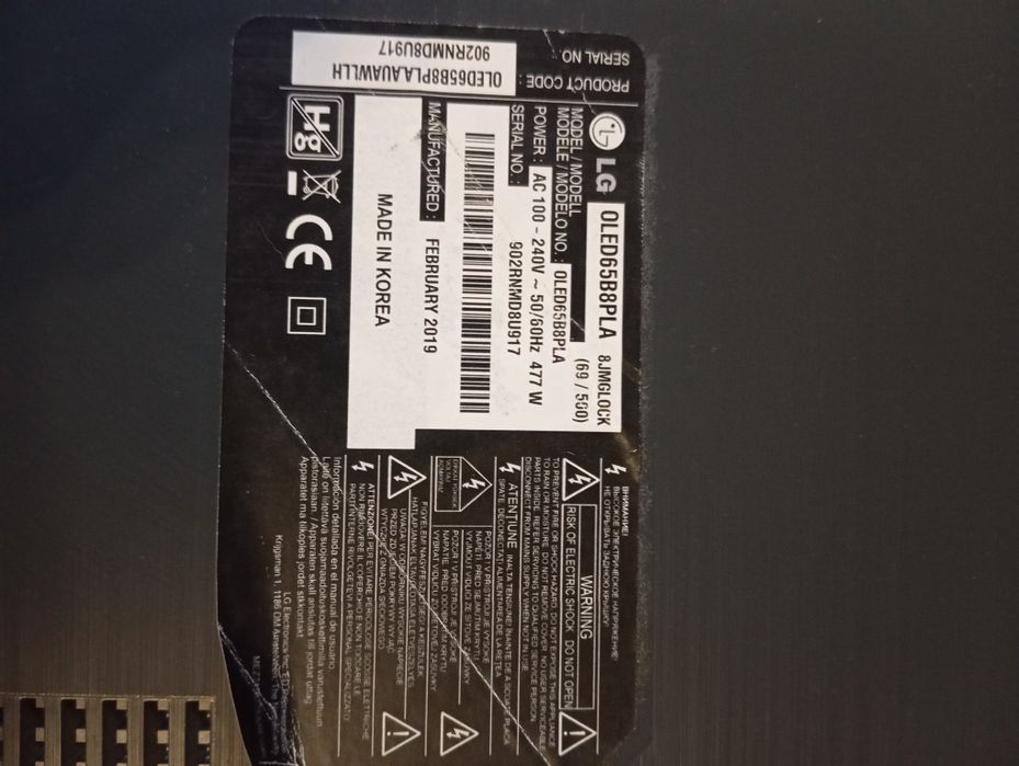 LG OLED65B8PLA на запчасти