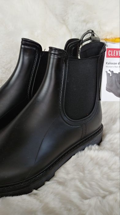 Cleve Kalosze Damskie 39 Czarne Eleganckie